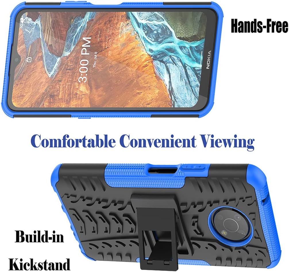 Nokia G300 - Shield With Kickstand Hard PC Back Cover Soft TPU Dual Layer Protection Case With 2PC 9H Tempered Glass Screen Protector - Image 3