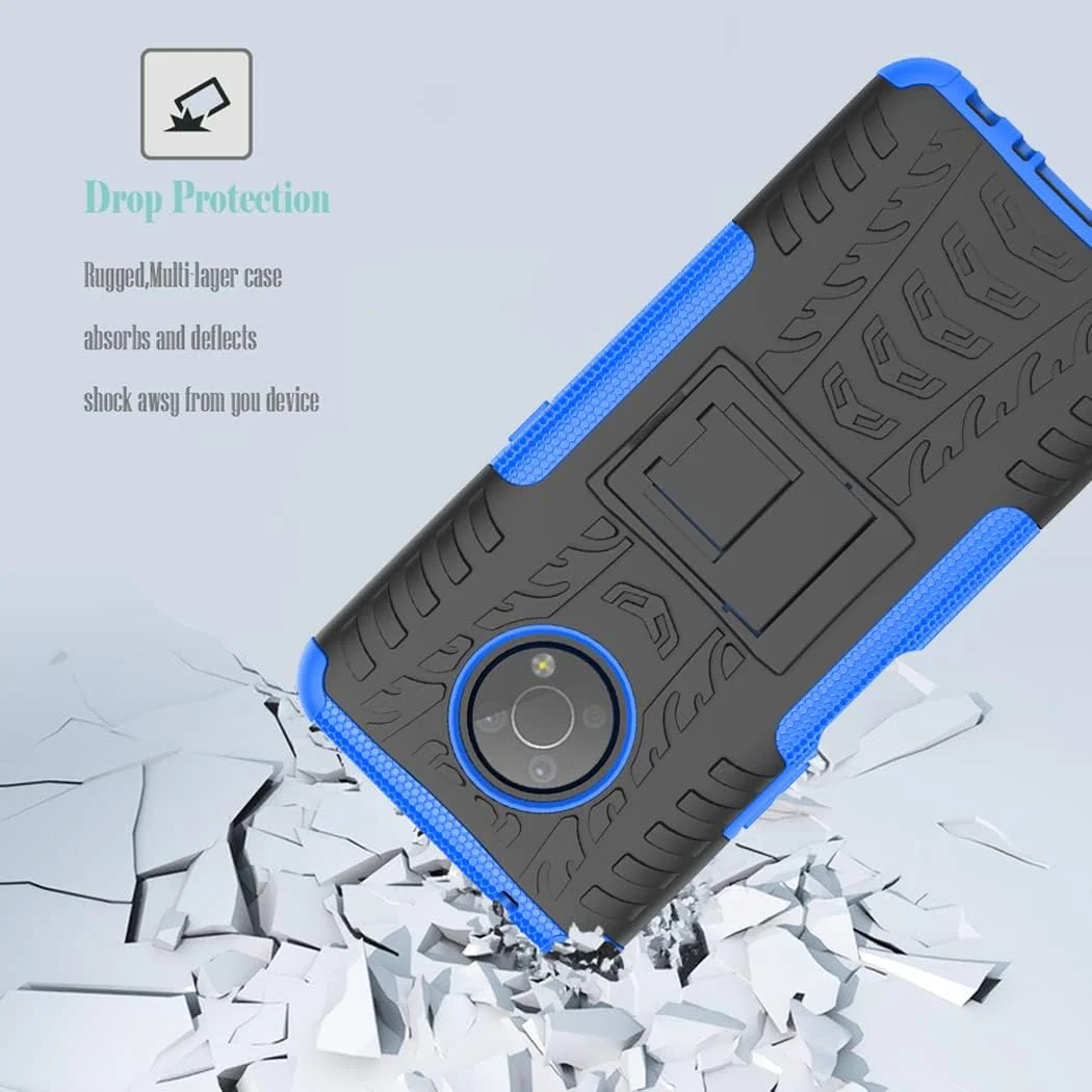 Nokia G300 - Shield With Kickstand Hard PC Back Cover Soft TPU Dual Layer Protection Case With 2PC 9H Tempered Glass Screen Protector - Image 4