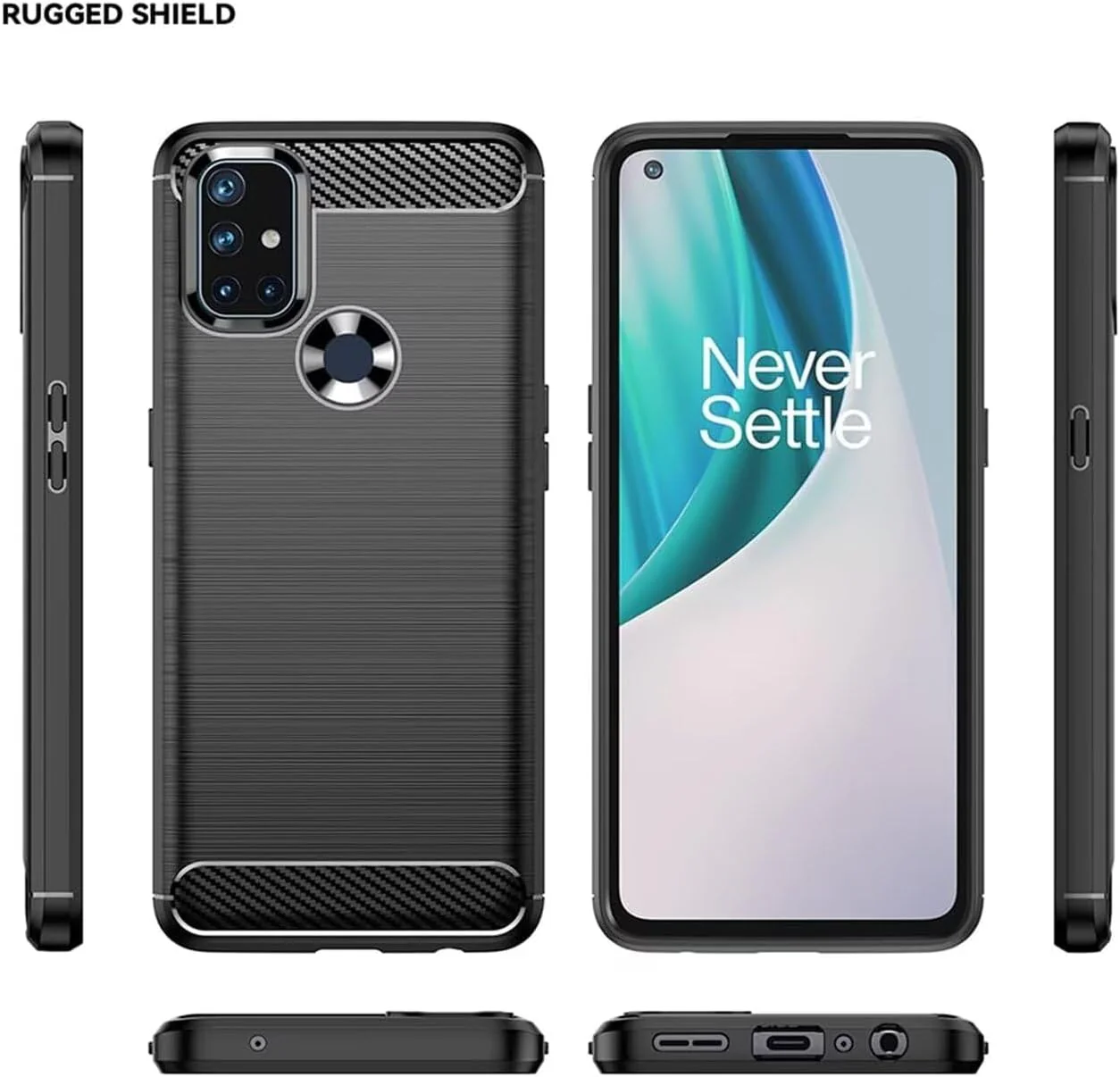 OnePlus 1+Nord N100 - Shield Shockproof Rugged Heavy Duty Case With 2PC 9H Glass Screen Protector - Image 5
