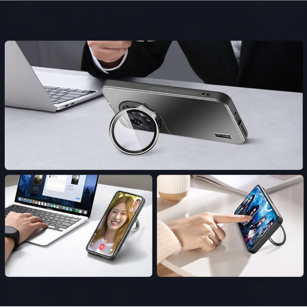 OnePlus 12 - Full Coverage Lens Stand Shockproof Protective Case - Image 8