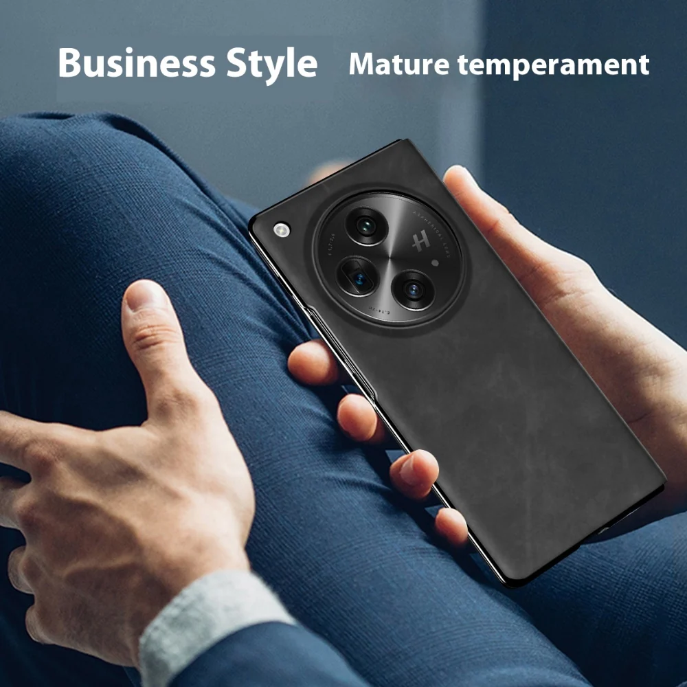 OPPO Find N3 (CPH2499, PHN110) - Minimalist Business Napa Texture Leather Phone Case - Image 11