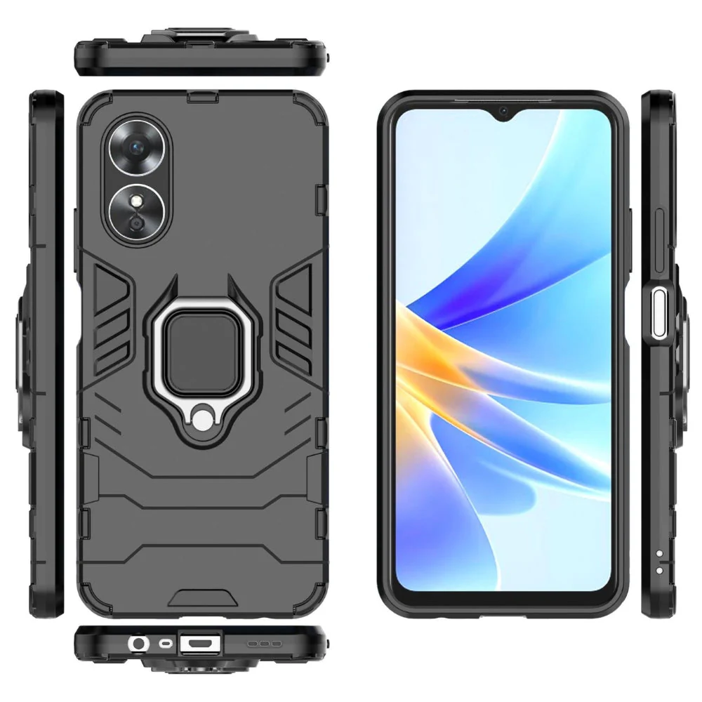 OPPO A18 / A38 4G - Heavy Duty Armor Case With Ring Holder Stand - Image 5
