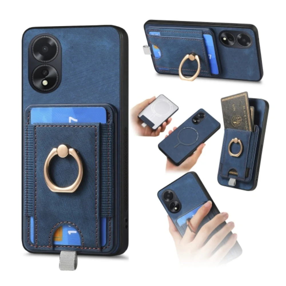 OPPO A38 4G/A18 4G - Retro Splitable Magnetic Card Bag Leather Phone Case - Image 2