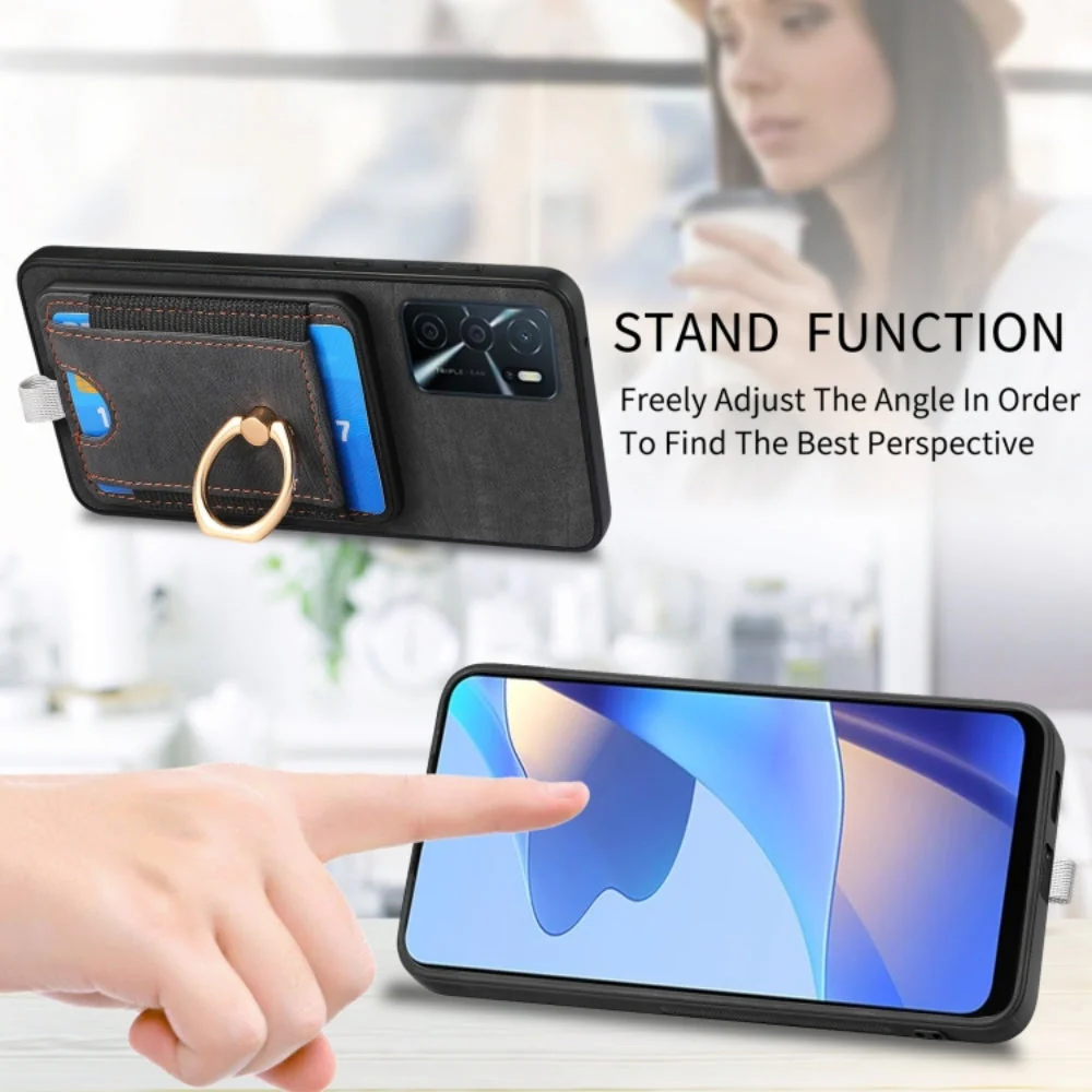 OPPO A38 4G/A18 4G - Retro Splitable Magnetic Card Bag Leather Phone Case - Image 7