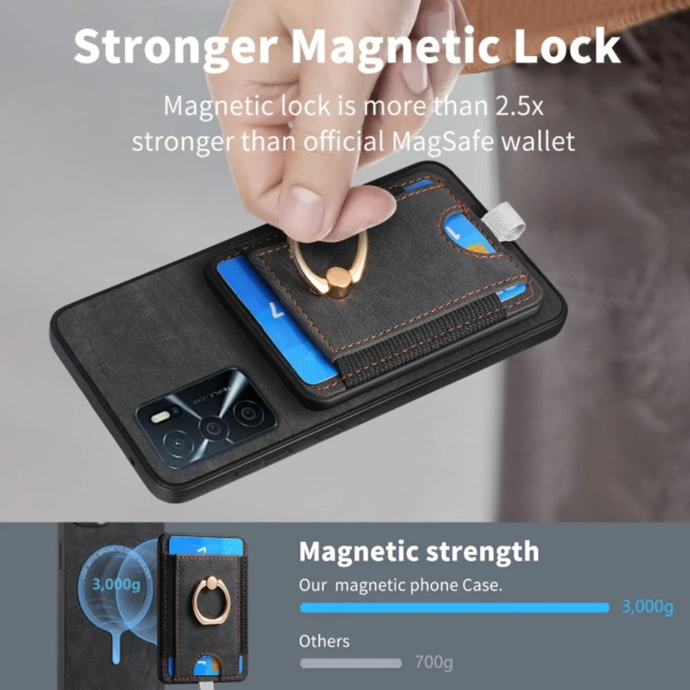 OPPO A38 4G/A18 4G - Retro Splitable Magnetic Card Bag Leather Phone Case - Image 8