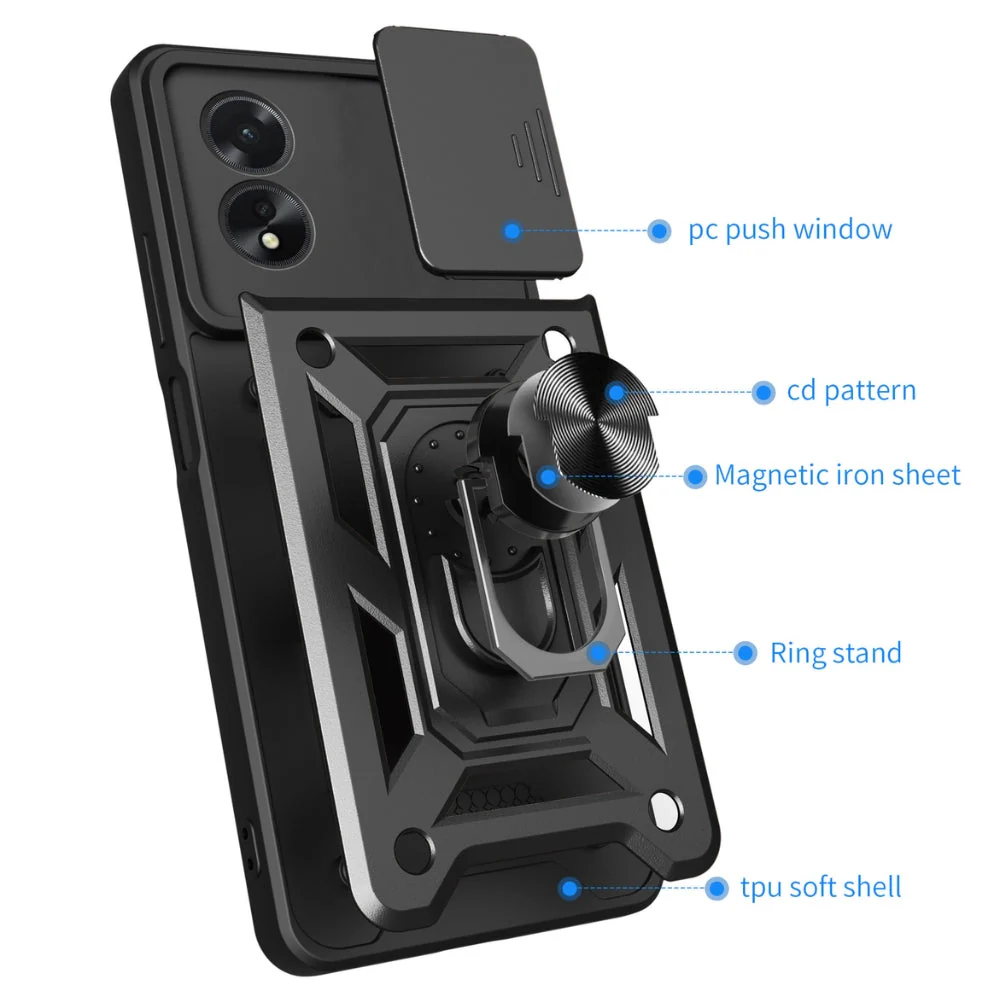 OPPO A38 4G/A18 4G - Shockproof Armour Heavy Duty Phone Case with Ring Holder & Camera Protection - Image 10