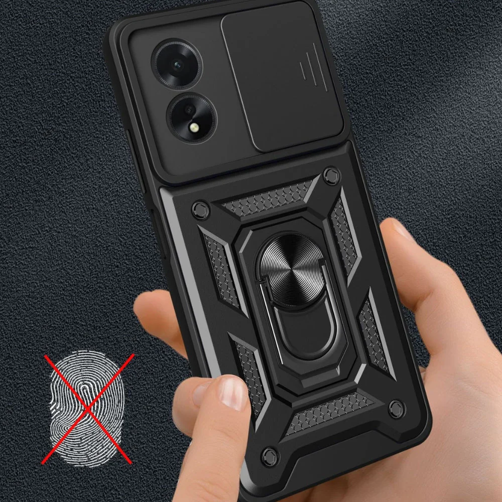 OPPO A38 4G/A18 4G - Shockproof Armour Heavy Duty Phone Case with Ring Holder & Camera Protection - Image 5