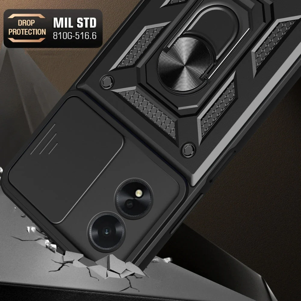 OPPO A38 4G/A18 4G - Shockproof Armour Heavy Duty Phone Case with Ring Holder & Camera Protection - Image 6
