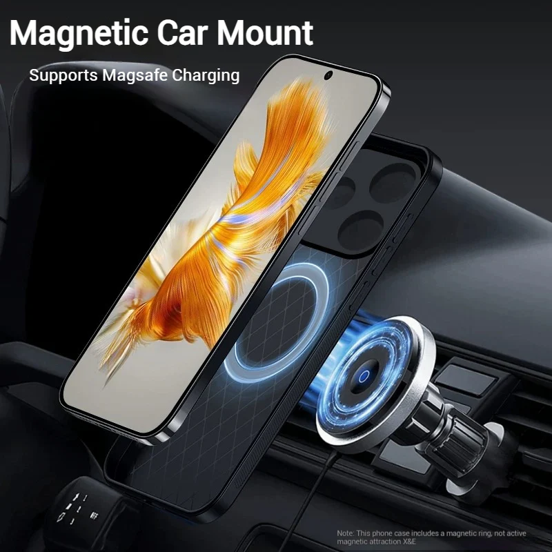 OPPO A5 Pro 5G - Business TPU Soft Edge Plain Leather Car Magnetic Anti-Drop Case - Image 2