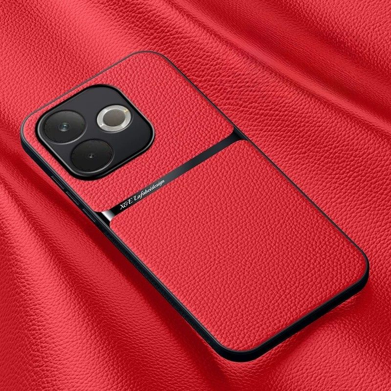 OPPO A5 Pro 5G - Business TPU Soft Edge Plain Leather Car Magnetic Anti-Drop Case - Image 7