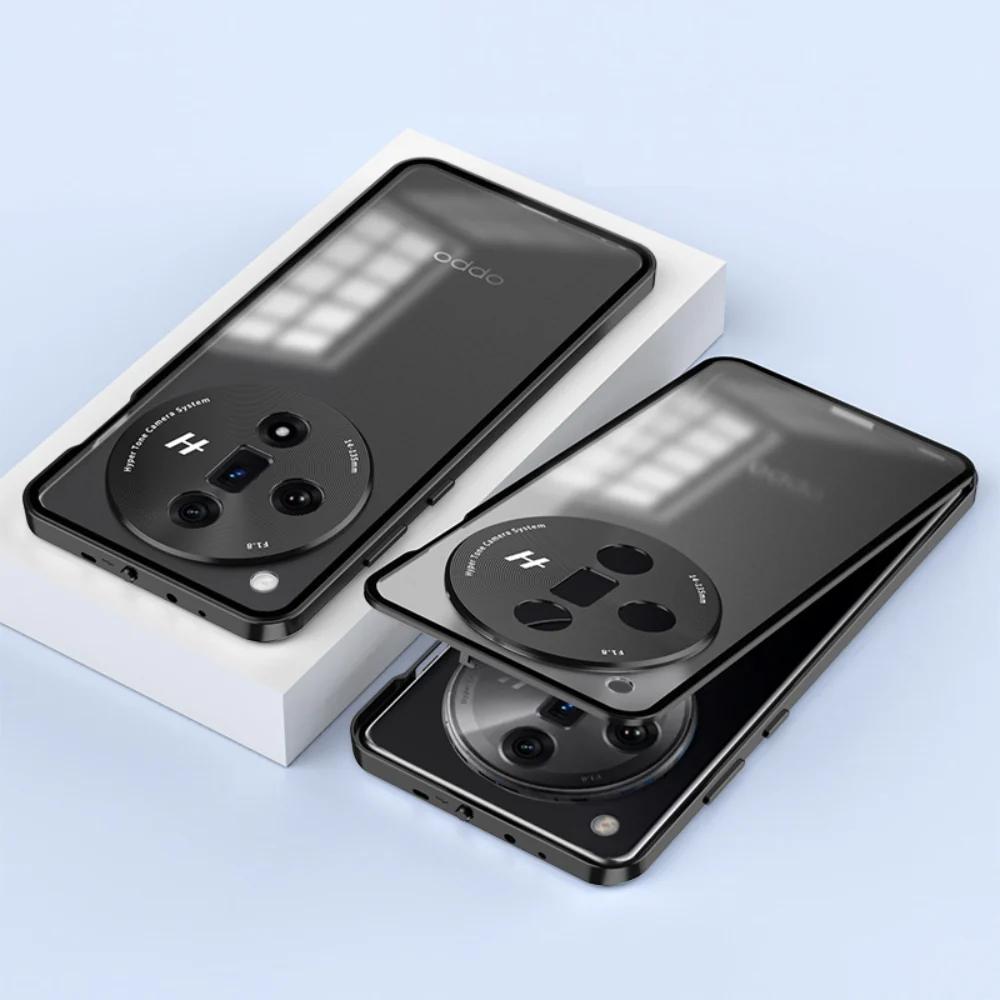 OPPO Find X7/Ultra - Metal Frame Frosted Magnetic Phone Case - Image 2