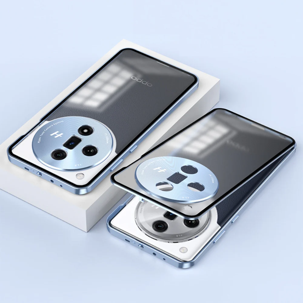OPPO Find X7/Ultra - Metal Frame Frosted Magnetic Phone Case - Image 3
