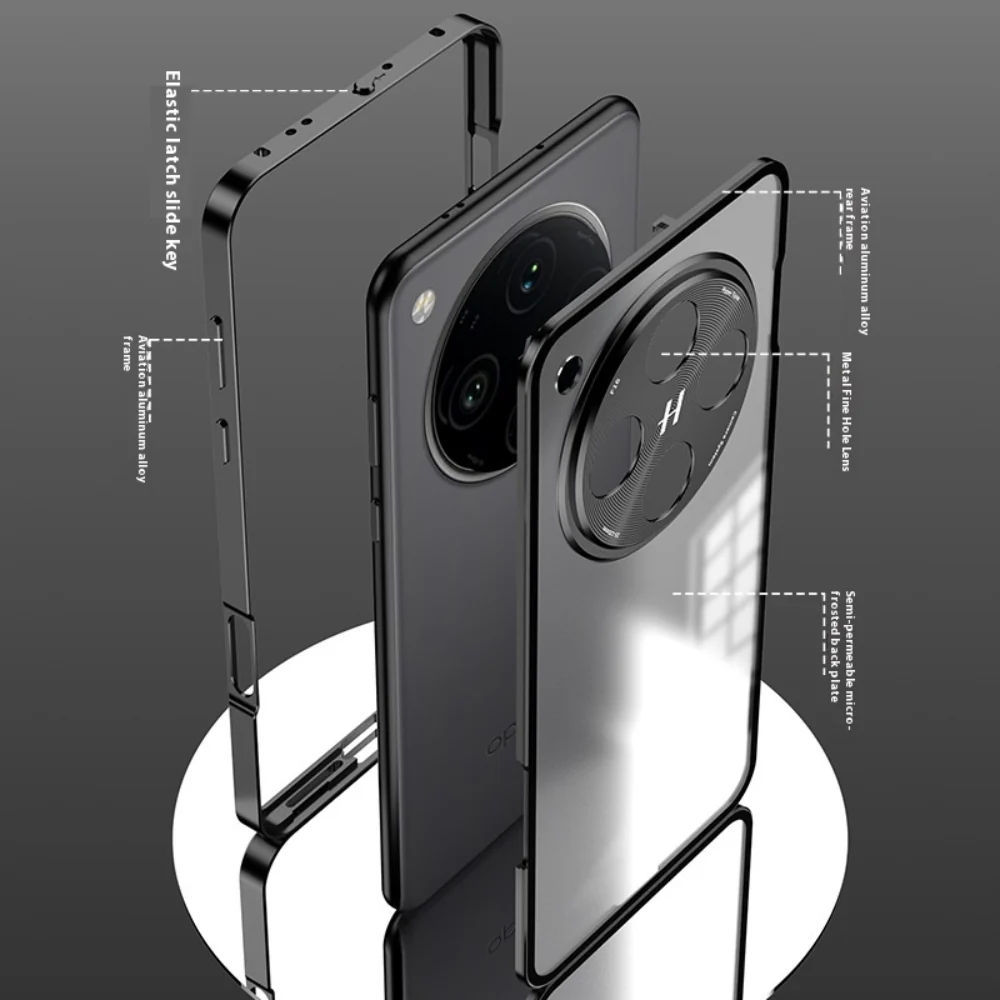 OPPO Find X7/Ultra - Metal Frame Frosted Magnetic Phone Case - Image 6