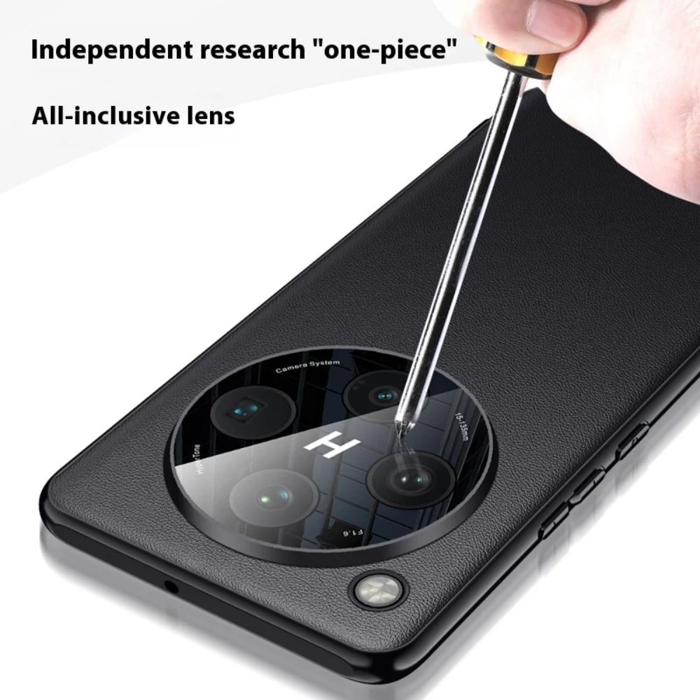 OPPO Find X8 Pro - Full Cover Solid Leather Silicone Shockproof Case with Camera Protection - Image 7