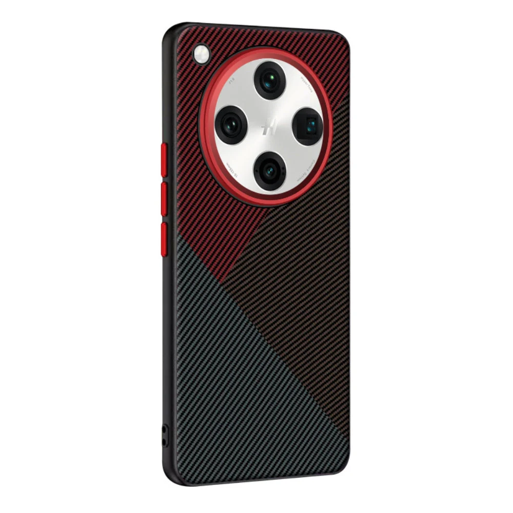 OPPO Find X8 Ultra (PKJ110, PKU110) - Carbon Fiber Textured Vegan Leather Shockproof Protective Case