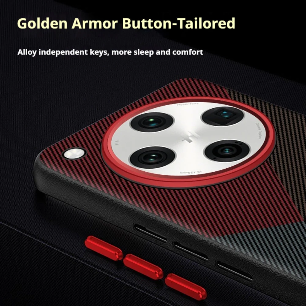 OPPO Find X8 Ultra (PKJ110, PKU110) - Carbon Fiber Textured Vegan Leather Shockproof Protective Case - Image 3