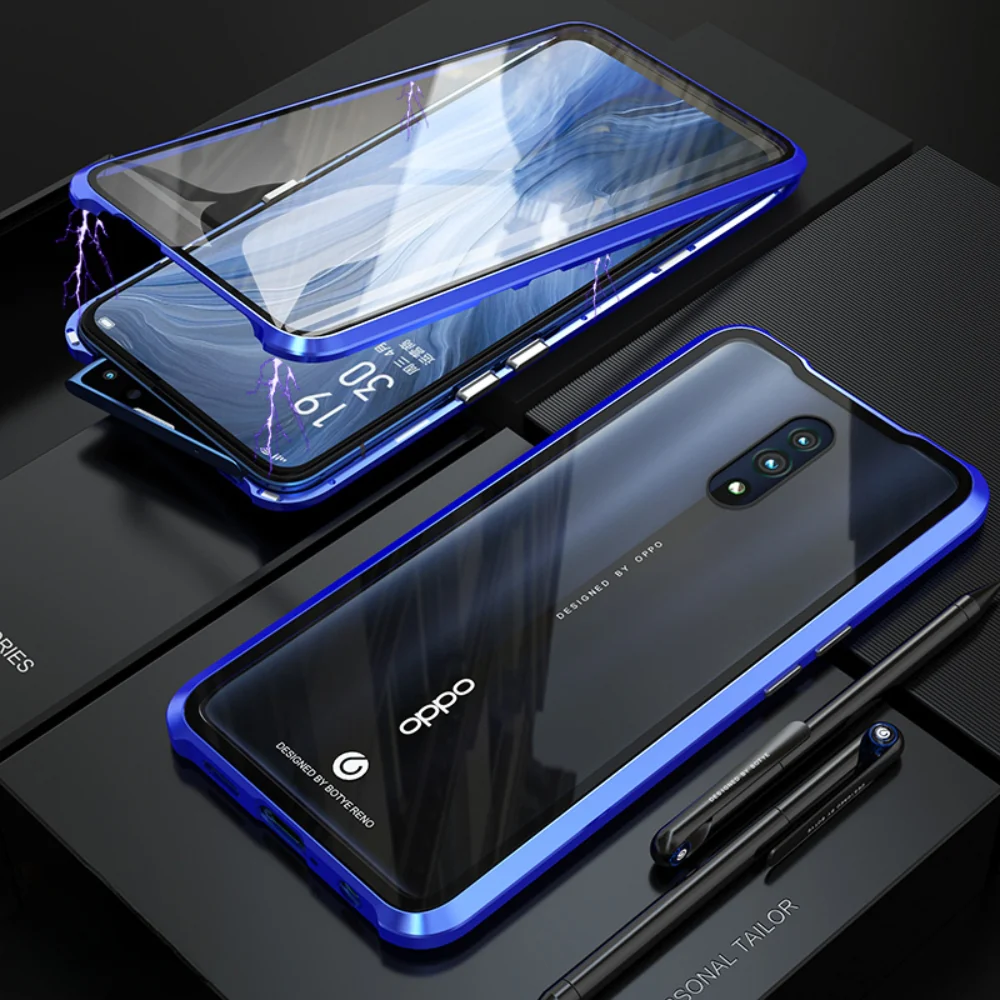 OPPO Reno11/Pro/F - Magnetic Transparent Tempered Glass Shockproof Case - Image 4