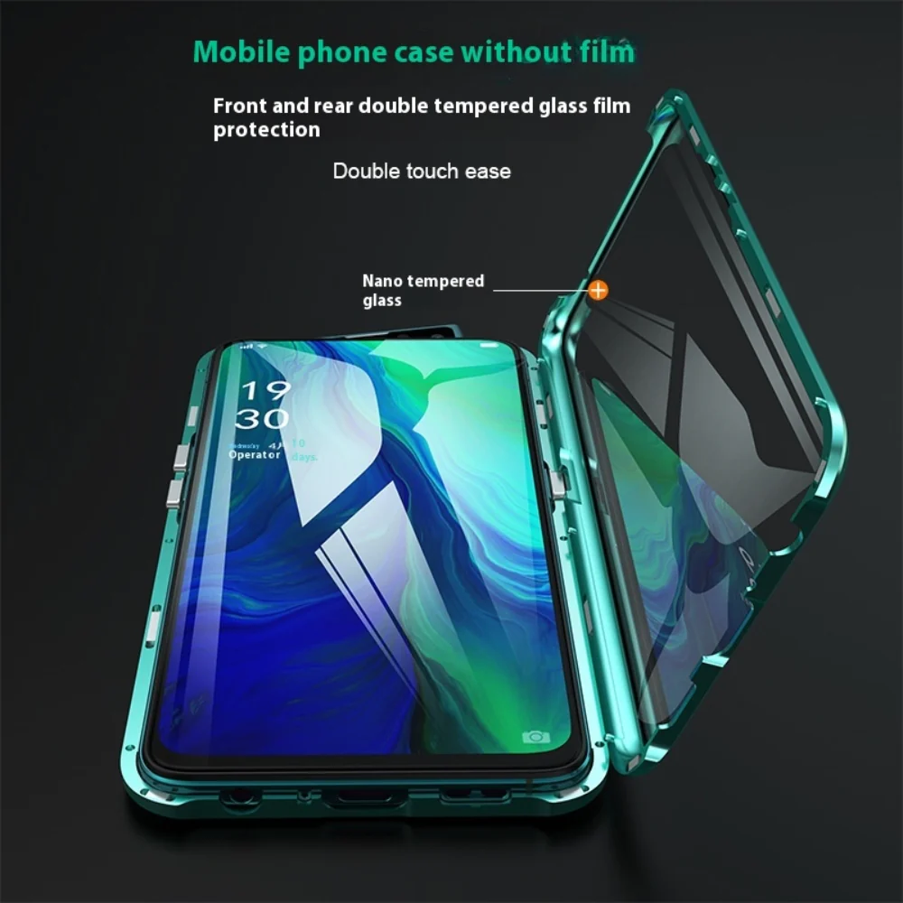 OPPO Reno11/Pro/F - Magnetic Transparent Tempered Glass Shockproof Case - Image 7
