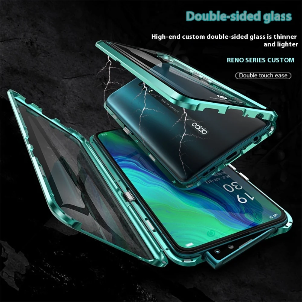 OPPO Reno11/Pro/F - Magnetic Transparent Tempered Glass Shockproof Case - Image 8