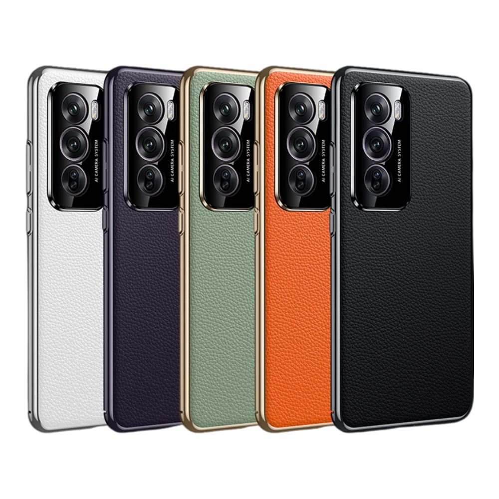 OPPO Reno13 / Pro - Electroplated Full Cover Genuine Leather Business Phone Case