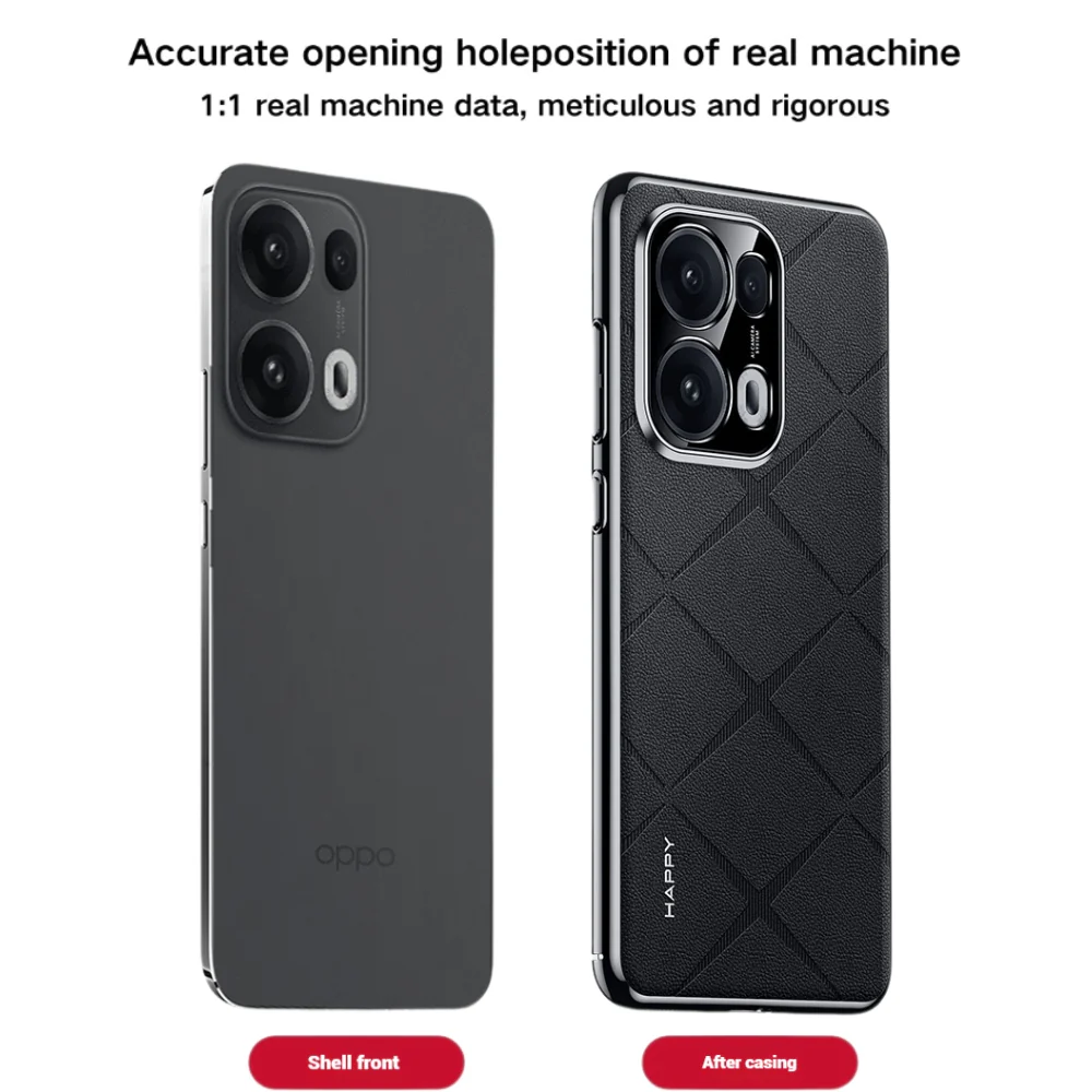OPPO Reno13 / Pro - Plain Leather PC Phone Case - Image 11