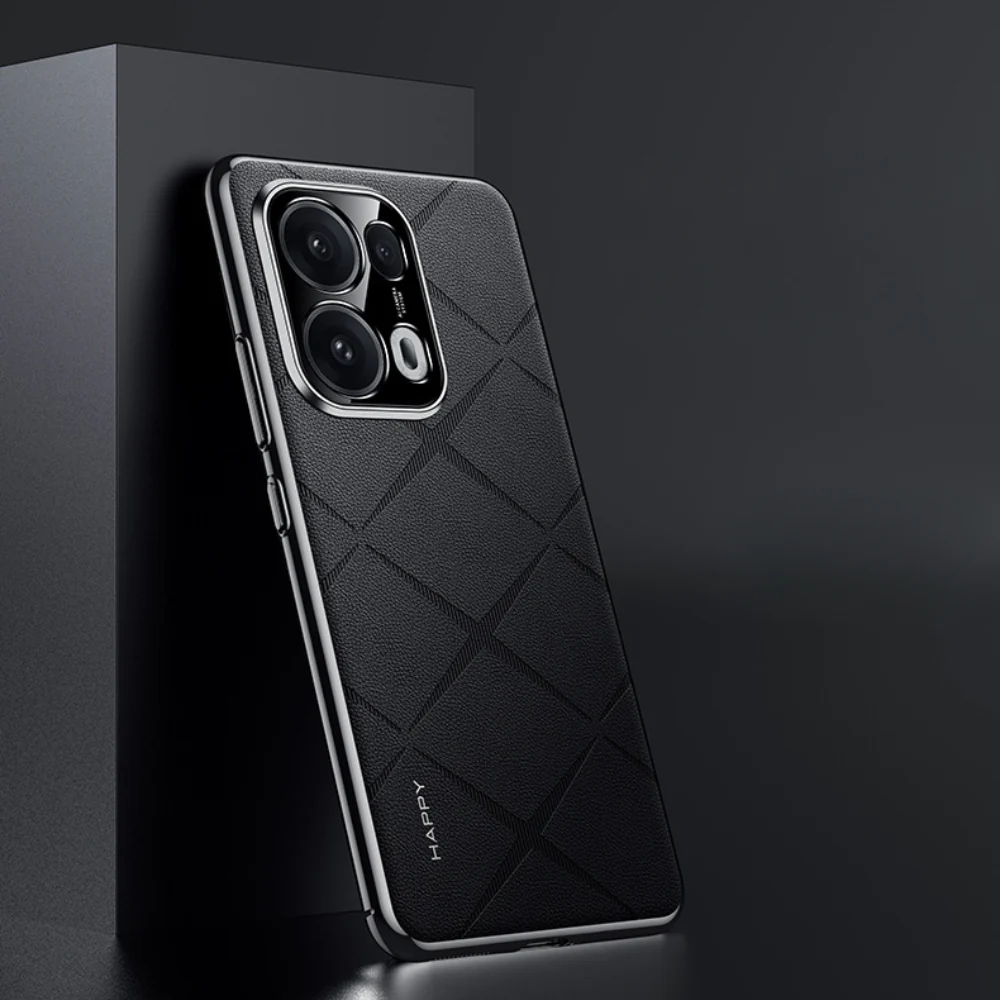 OPPO Reno13 / Pro - Plain Leather PC Phone Case - Image 2