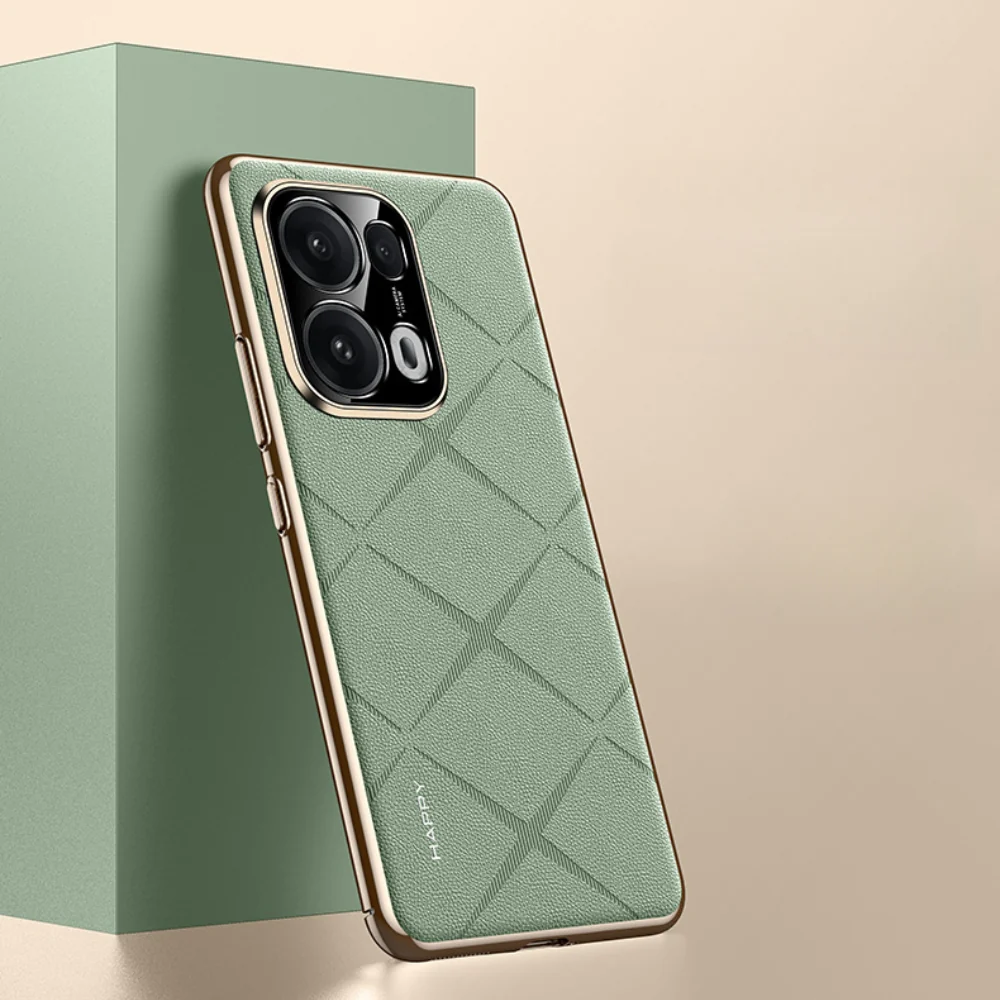 OPPO Reno13 / Pro - Plain Leather PC Phone Case - Image 3