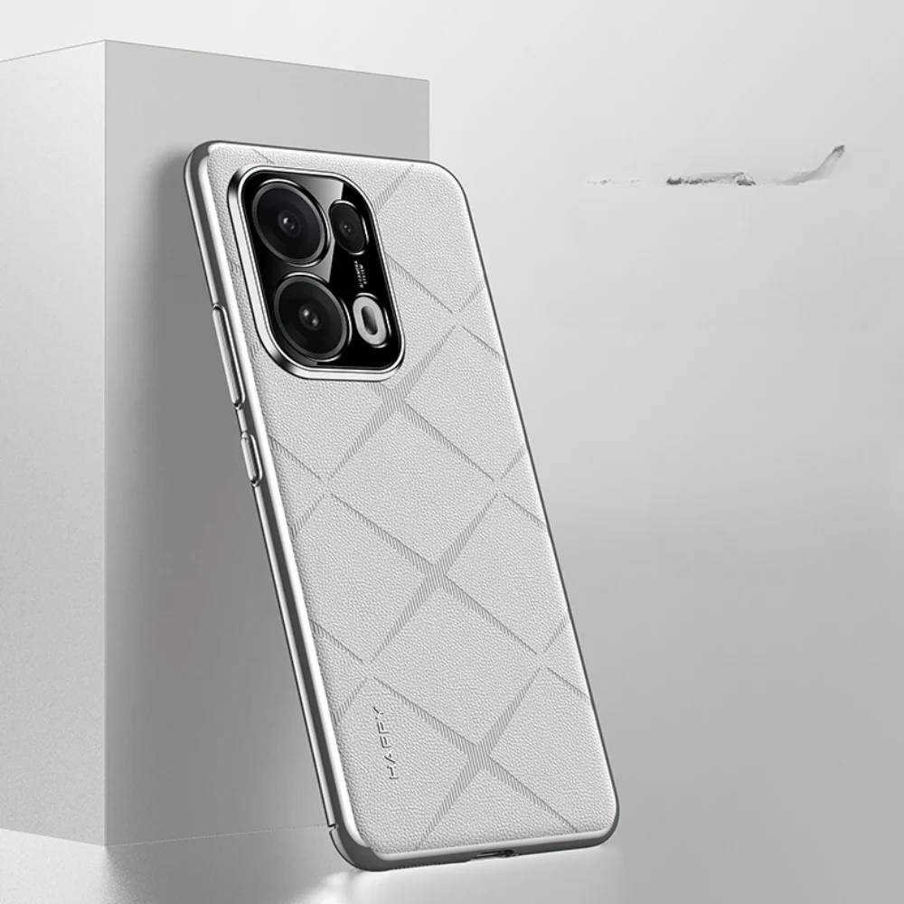 OPPO Reno13 / Pro - Plain Leather PC Phone Case - Image 4
