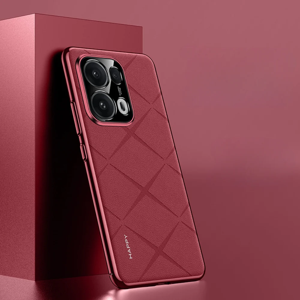 OPPO Reno13 / Pro - Plain Leather PC Phone Case - Image 5