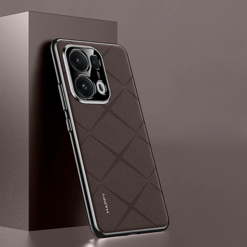 OPPO Reno13 / Pro - Plain Leather PC Phone Case - Image 6