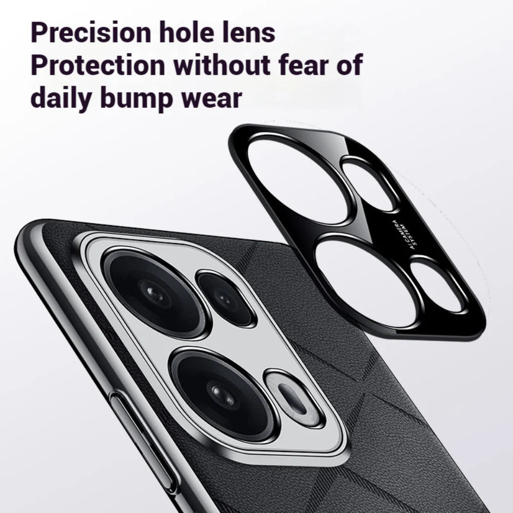 OPPO Reno13 / Pro - Plain Leather PC Phone Case - Image 7