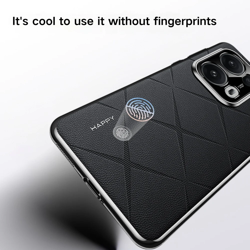 OPPO Reno13 / Pro - Plain Leather PC Phone Case - Image 9