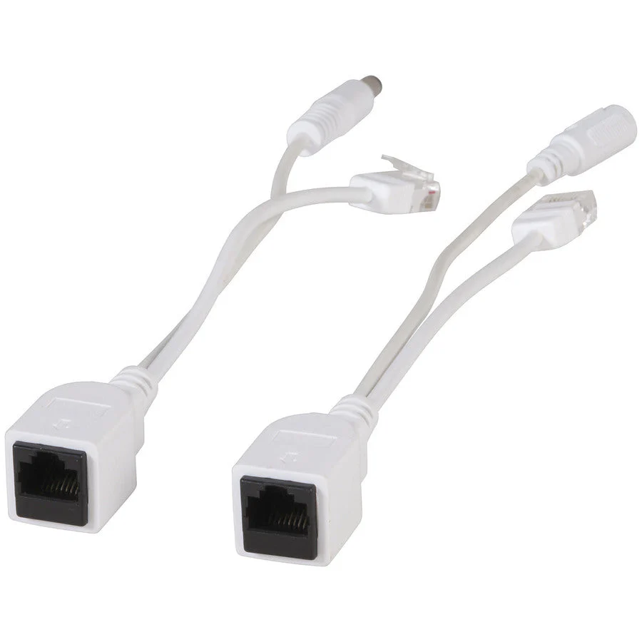 [Pair] Passive PoE Injector and PoE Splitter Kit with 5.5x2.1 mm DC Connector CCTV Camera