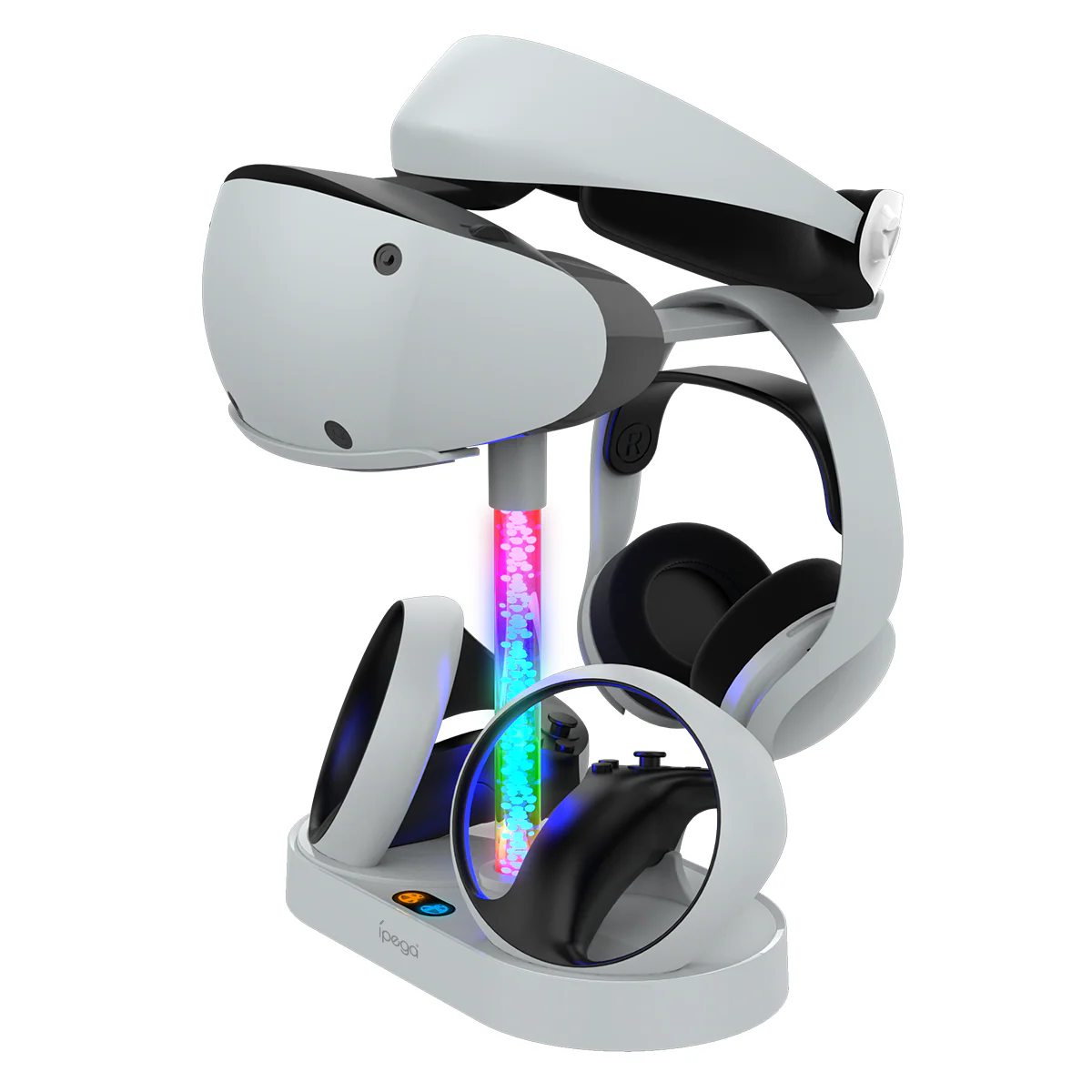 PlayStation PS VR 2 - Headset Charging Display Stand Dual Controller Charging Station with RGB Light Charger for PS5 - Image 2