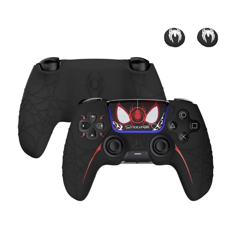 PlayStation PS5 Controller Spider-Man & Venom Silicone Grip Case – Anti-Slip | Touchpad Sticker & Thumb Grips Included - Image 4