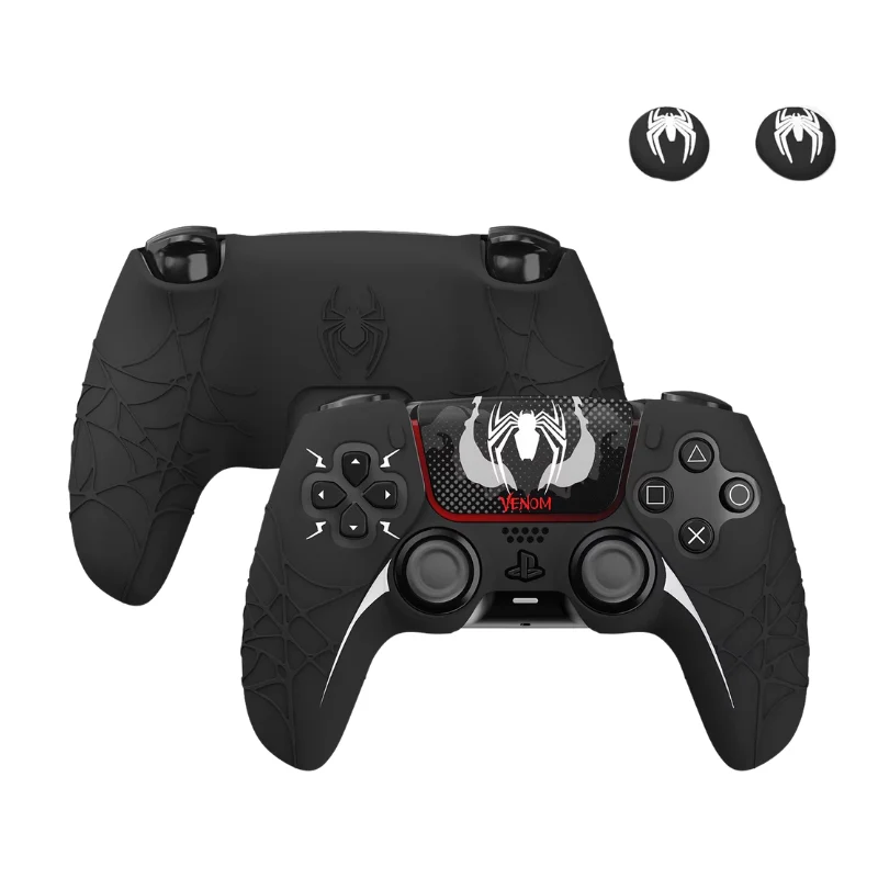 PlayStation PS5 Controller Spider-Man & Venom Silicone Grip Case – Anti-Slip | Touchpad Sticker & Thumb Grips Included - Image 6