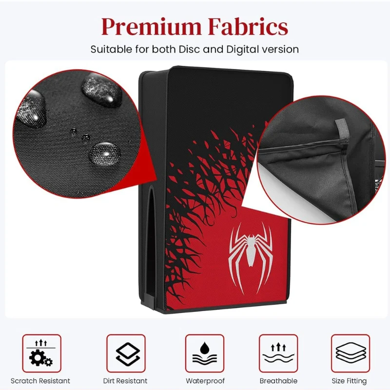 PlayStation5 PS5/Slim/Pro Dust Case Cover - Oxford Cloth Protective Case, AntiScratch Waterproof Sleeve for Digital & Disc Edition - Image 4