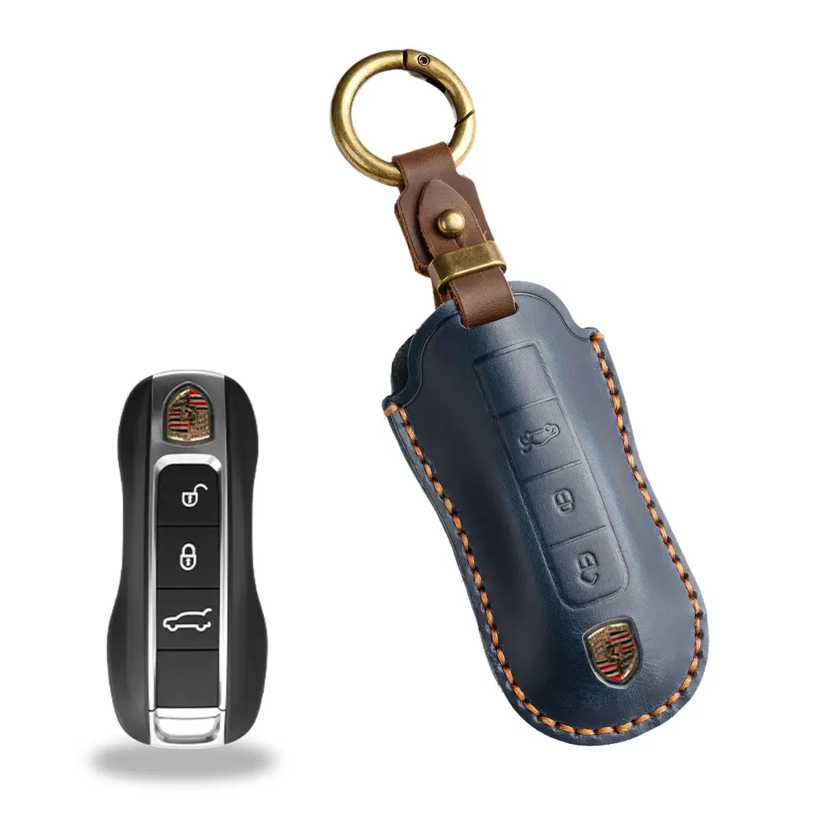 Porsche Handcrafted Genuine Leather Car Key Fob Case Cover For Macan, 718, Panamera - Image 10