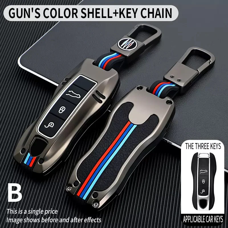 Porsche Metal Shell & Soft Silicone Full Protection Car Key Fob Case Cover For Cayenne, Panamera, 911 - Image 14