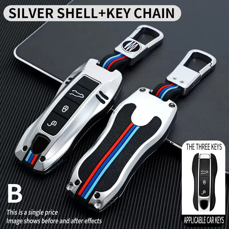 Porsche Metal Shell & Soft Silicone Full Protection Car Key Fob Case Cover For Cayenne, Panamera, 911 - Image 15