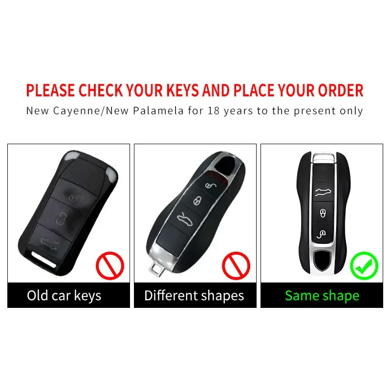 Porsche Metal Shell & Soft Silicone Full Protection Car Key Fob Case Cover For Cayenne, Panamera, 911 - Image 5