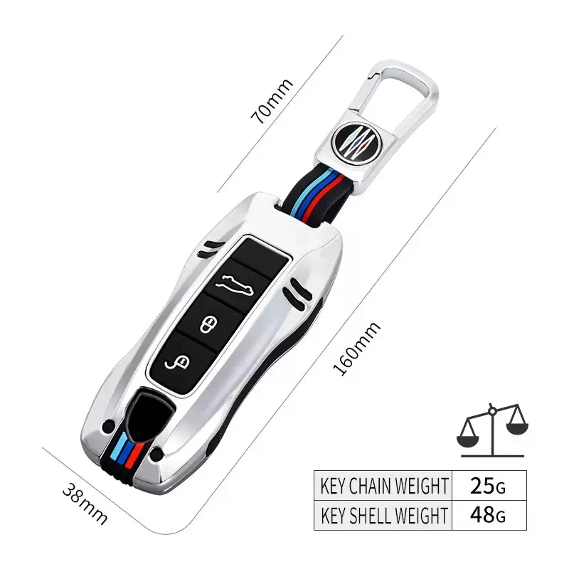 Porsche Metal Shell & Soft Silicone Full Protection Car Key Fob Case Cover For Cayenne, Panamera, 911 - Image 9