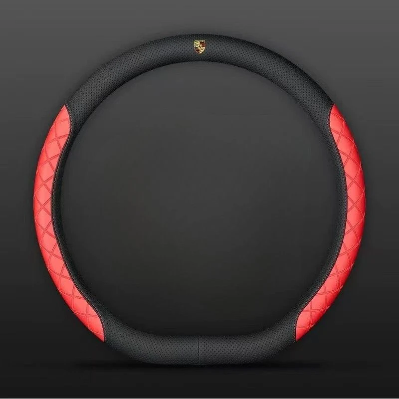 Porsche PU Leather Steering Wheel Cover with Heat-Pressed Embossed Texture For Cayenne, Macan, Panamera, 718, 911, Taycan - Image 15