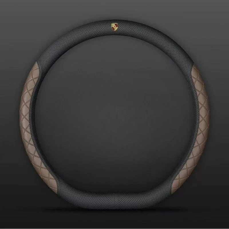 Porsche PU Leather Steering Wheel Cover with Heat-Pressed Embossed Texture For Cayenne, Macan, Panamera, 718, 911, Taycan - Image 18