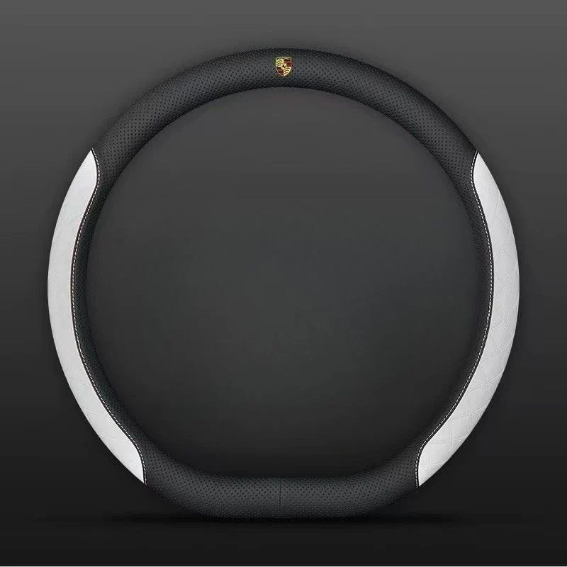 Porsche PU Leather Steering Wheel Cover with Heat-Pressed Embossed Texture For Cayenne, Macan, Panamera, 718, 911, Taycan - Image 20