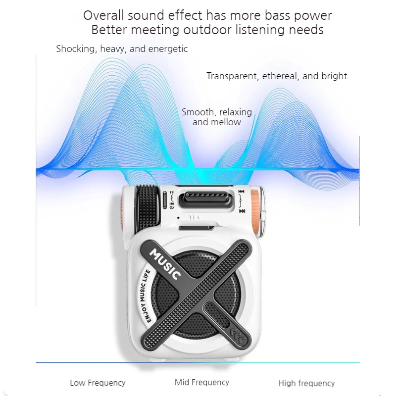 Portable Aluminum Alloy Outdoor Bluetooth Subwoofer Speaker with TF Card Slot - Image 5