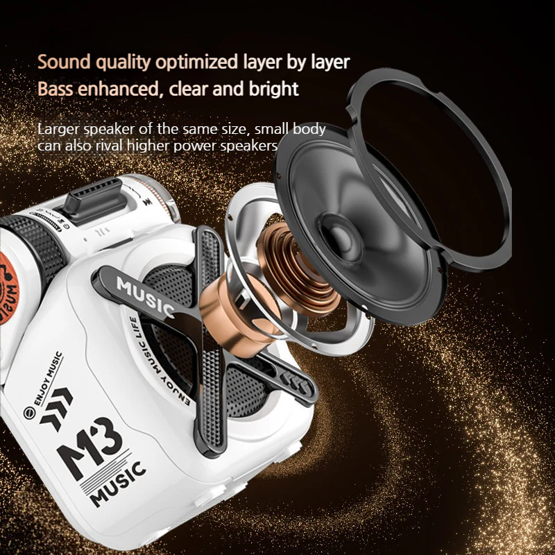 Portable Aluminum Alloy Outdoor Bluetooth Subwoofer Speaker with TF Card Slot - Image 6