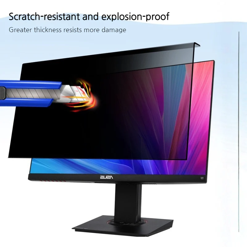[Privacy] Hanging 27-inch Easy-install Acrylic Anti-spy Computer Monitor Screen Protector for iMac, Lenovo, Acer, Dell, Gigabyte, BenQ, HP & Asus - Image 3