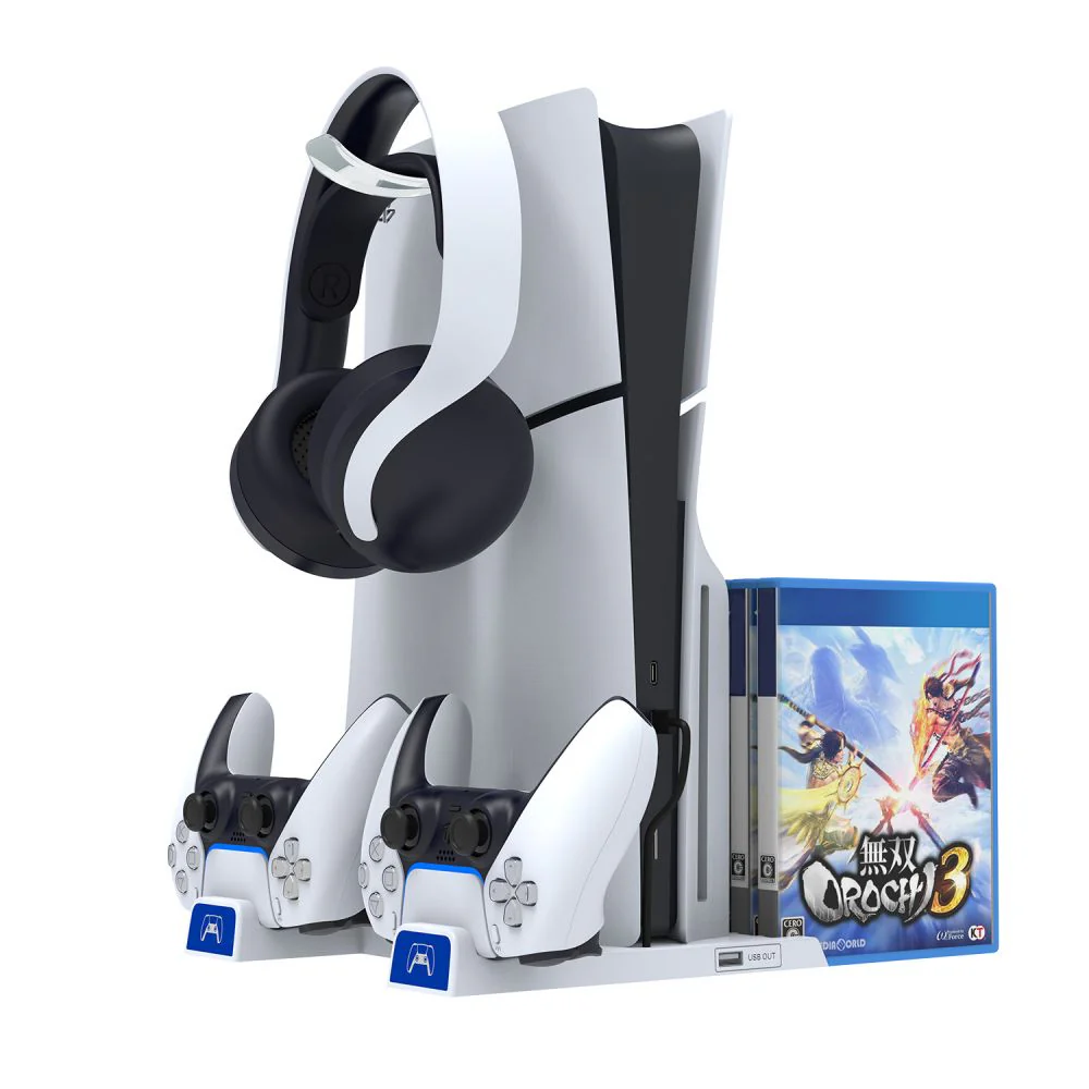 PS5 Charging Station Brakcet Base with Headphone Rack Dual Controller - Image 2