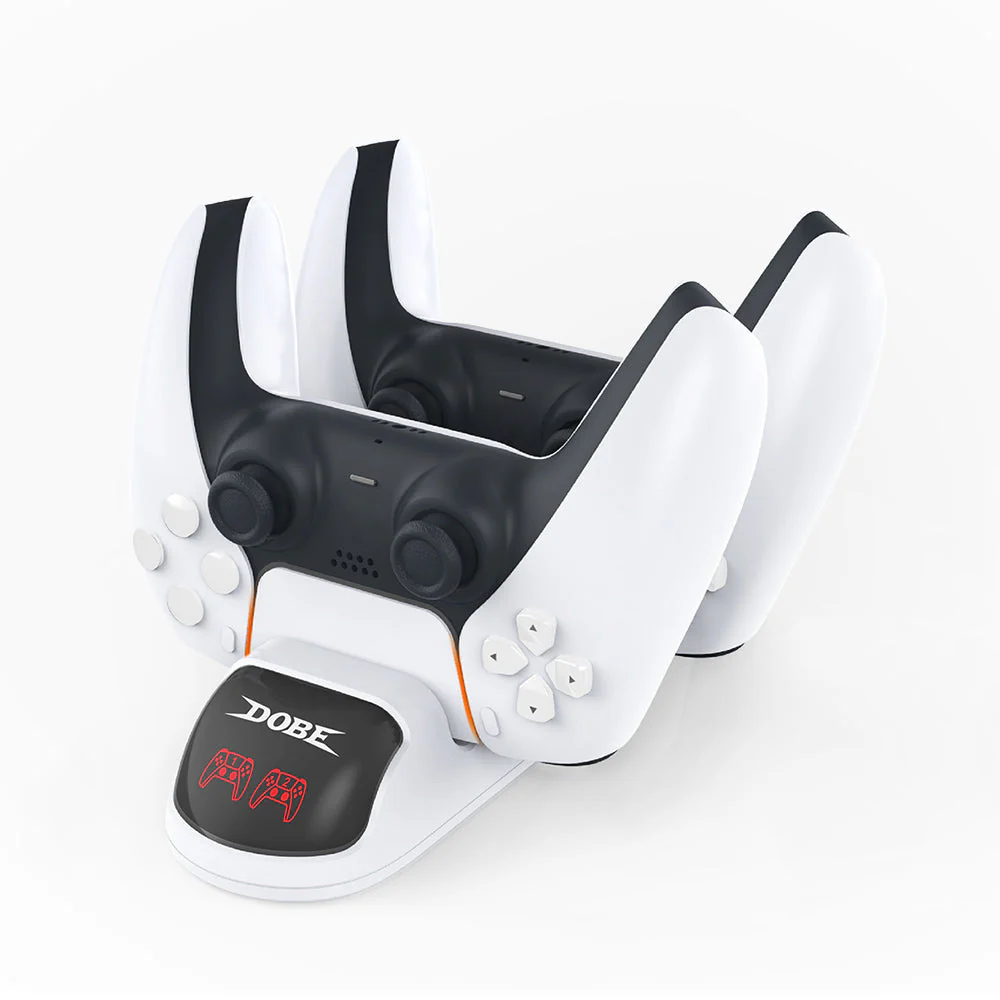 PS5 Detachable Charging Dock Game Controller Dual Charging Stand with Adapter LED Indicator - Image 2